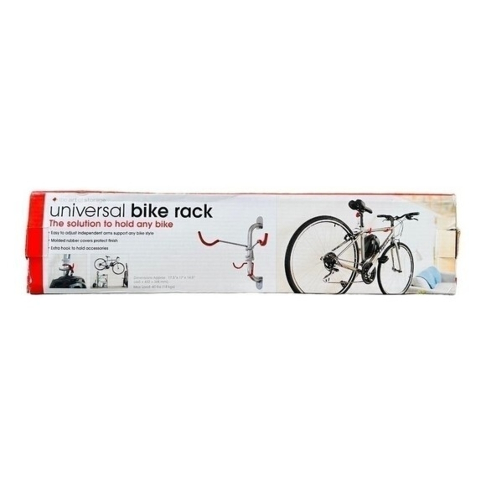 The Art Of Storage Bike Rack Wall Mount Hinged Hook Metal Silver Single Bike